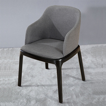 Creative Nordic solid wood backrest with armrest Reception negotiation chair Hotel cafe dining chair Modern simple leisure chair