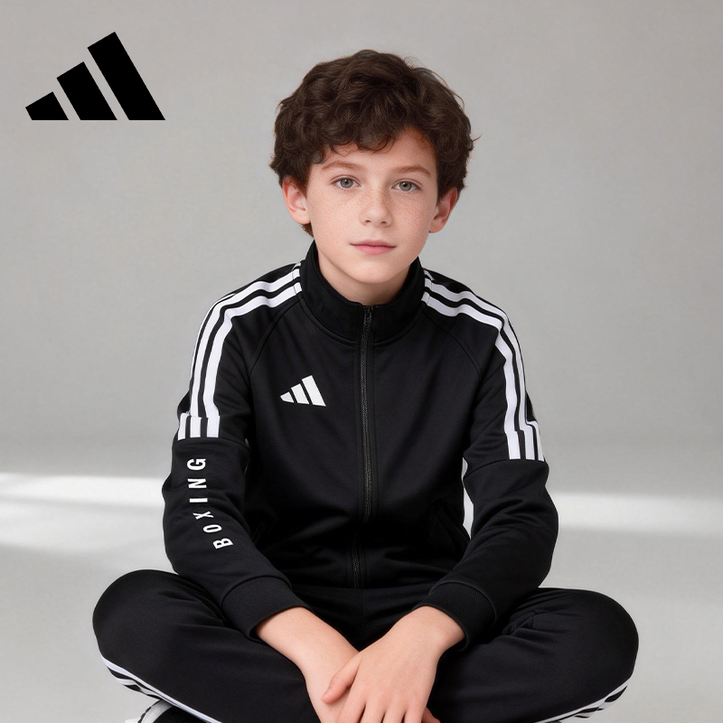 Adidas Adidas Children's Clothing Boys' Suit Sports Jacket Spring and Summer Authentic New Stand-Up Collar Children's Jacket