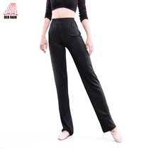 Red rain dance pants Trousers womens practice pants black mid-waist straight pants square dance clothes aerobics yoga pants thin summer