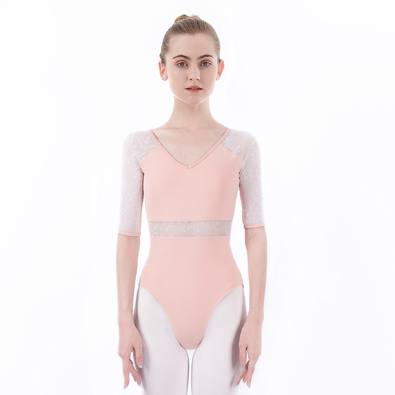 Red Rain Ballet Basic Training Professional Practice Clothes Women's Dance Clothes Gymnastics Bodysuits Yoga Jumpsuits Net Art Test