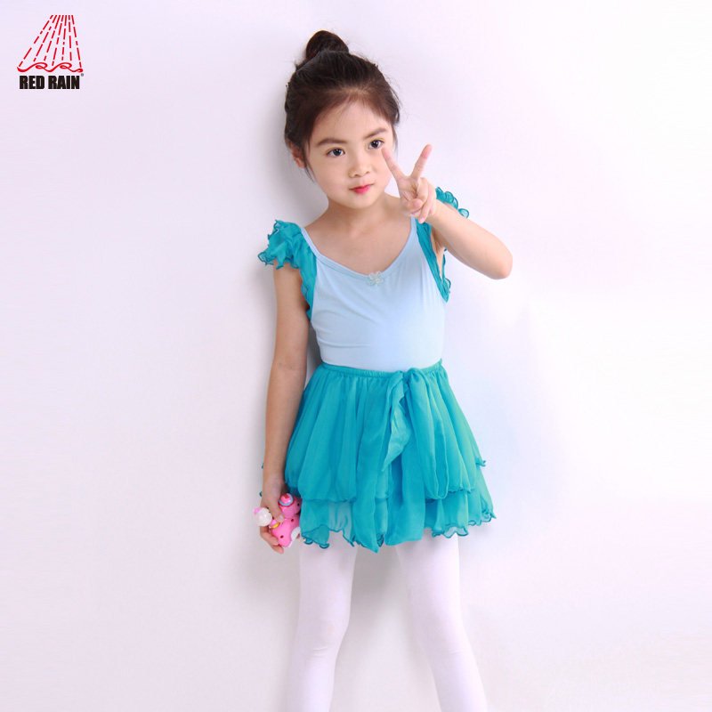 Red Rain Children's Dance Dress Girls Ballet Skirt Condole Strap Dress Dress Princess Dress Performance Dress Dance Dress