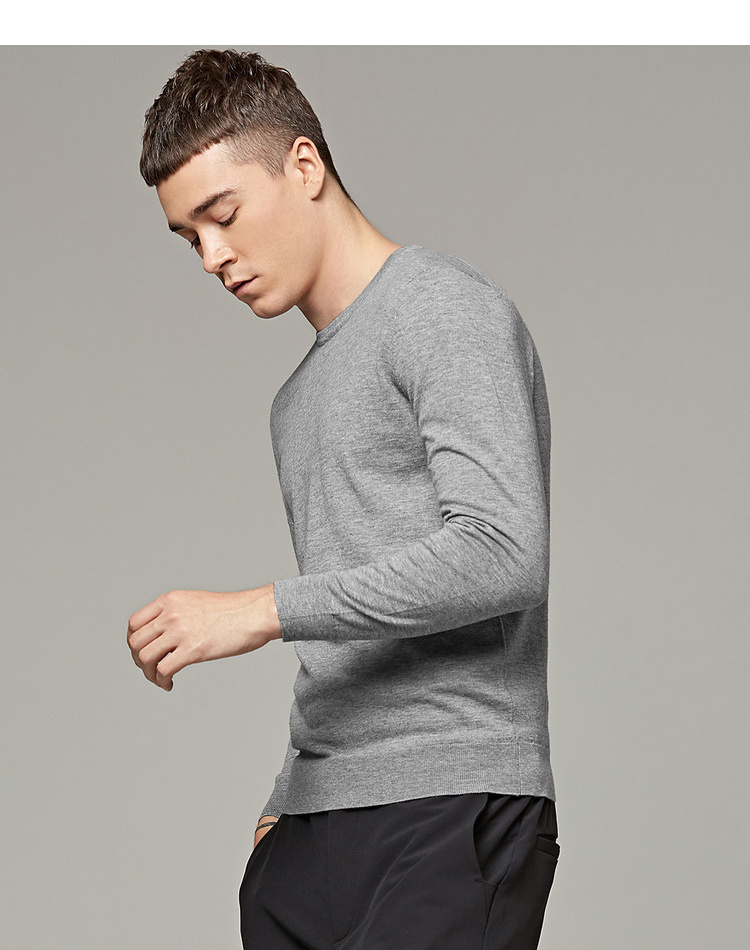麦 2018 nam mới cổ tròn tay dài chạm đáy áo sơ mi nam thanh niên giản dị áo len nam 2990 áo unisex