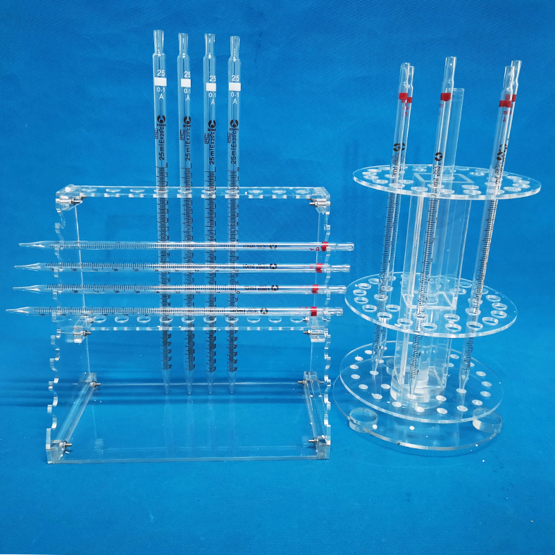 Trapezoidal pipette rack round disc pipette rack scale straw rack organic glass pipette holder-Taobao