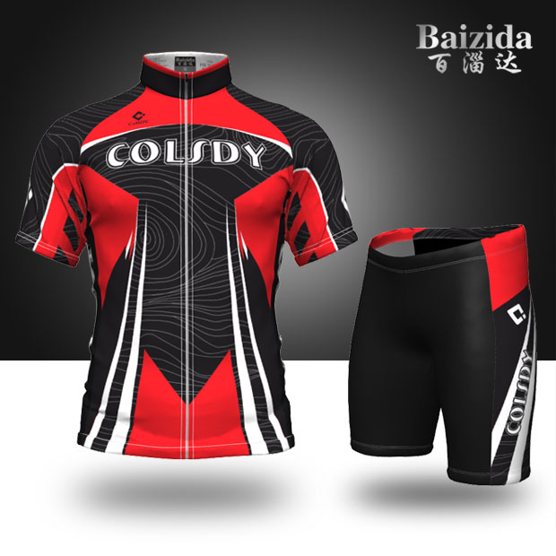 100 Zidda ordered summer short sleeve suit for men and women adult children riding speed skating sportswear wheel slip suit red
