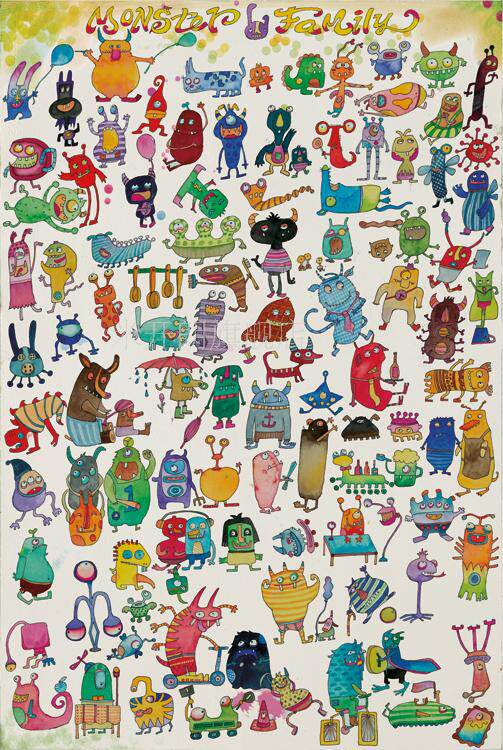 Little Monsters Family Wooden Adult Puzzle 1000 500 2000 pieces of Yi Animation Toys