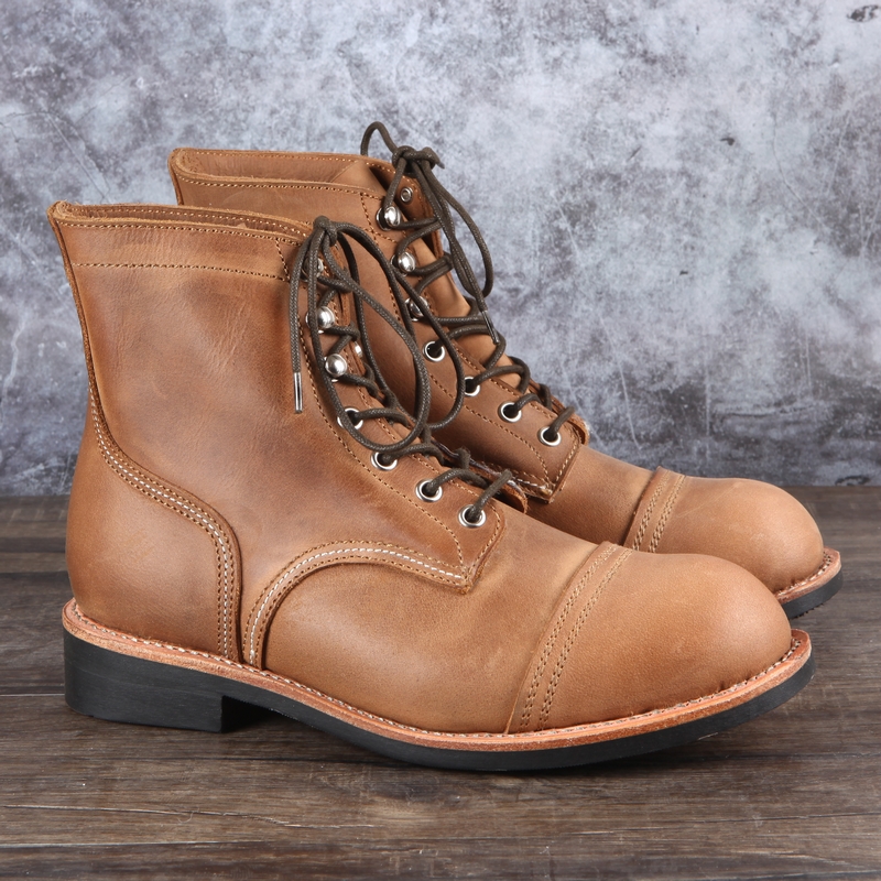 3516 Mill Thickened Head Layer High Silo Bull Leather Men Casual Leather Boots Tricolor 8111 Tooling Boots American Retro Paratrooper Boots