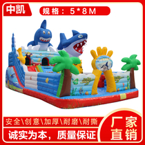  Bouncy castle Outdoor large childrens inflatable trampoline park high slide outdoor amusement park equipment