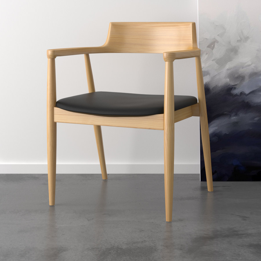 Simple Solid Nordic chair backarmchair home with modern dining chair soft cushion Hiroshima chair 1133