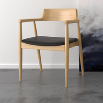 Brief Solid Wood Nordic Chair Backrest Armrest Computer Chair Home Modern Dining Chair Soft Cushion Hiroshima Chair 1133