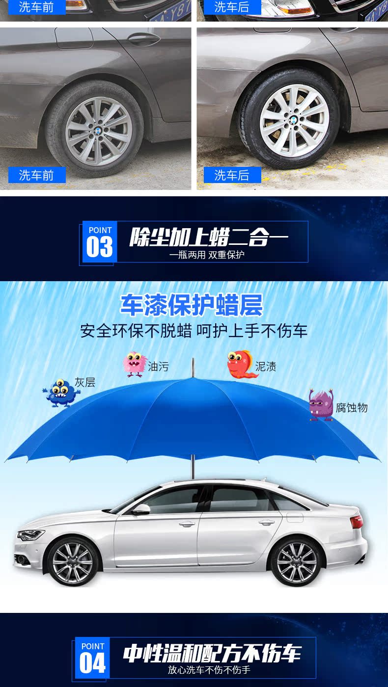Rửa xe chất lỏng bọt nước sáp trắng chất tẩy rửa xe mạnh khử nhiễm kính tráng men đặc biệt làm sạch bộ rửa xe - Sản phẩm làm sạch xe chổi rửa xe ô tô thông minh tự xoay