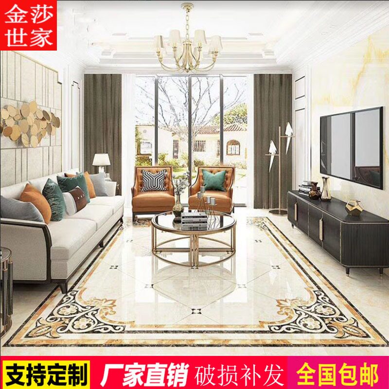 European style living room floor tile tile tile dining hallway aisle into the entrance K gold brick carpet flower mosaic pattern
