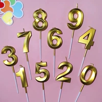 Свечи с тиснением цифр - 10 золотых (можно записать цифры)