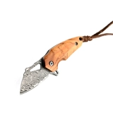 Damascus Стальный острый складной нож Оливковой древесина Высокая твердость наружная рука ножа, чтобы предотвратить мясо и фруктовый нож