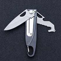 Multifunctional keychain for men and women stainless steel folding knife personalized creative mini bottle opener screwdriver rope cutter
