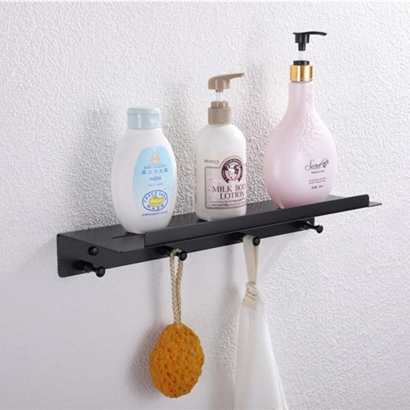 Modern bathroom shelf Hole-free powder room storage layer shelf Wall-mounted toilet toilet bathroom towel hook
