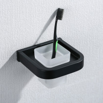 Modern glass mouthwash cup black suit wash cup lovers cup tooth cylinder water glass cup creative transparent tooth brushing cup