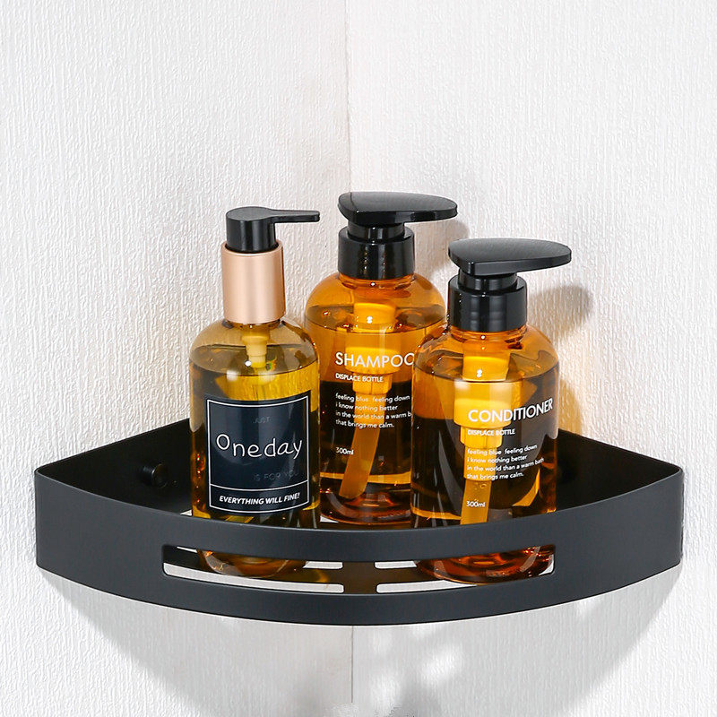 Toilet shelshelf wall-mounted washroom black stainless steel wall triangular toilet accommodating bathroom free of punch-Taobao