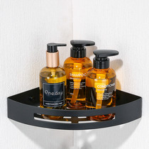 Toilet rack wall-mounted toilet black stainless steel wall triangle toilet storage bathroom no hole