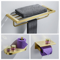 Towel Rack Double Pole Toilet Toilet Paper Rack Single Lever Roll Paper Stainless Steel Containing Paper Simple Bath Towels Towel Ring Punch