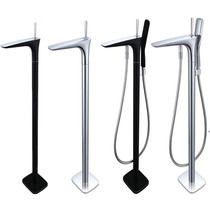 Bathroom floor bathtub tap copper hotel Home column washbasin High face basin concealed in black white shower shower