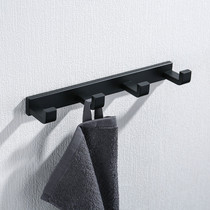 Shoe Cabinet Hangover Hook Black Stainless Steel Wall Platoon Hook Double Hook Bathroom Sanitary Towel Cloister Hood Hook Hotel Bathroom Self-tapping