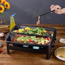 Grilled fish stove commercial grilled fish plate household mandarin duck double spell multi-flavored grilled fish pot charcoal alcohol seafood big coffee plate dedicated