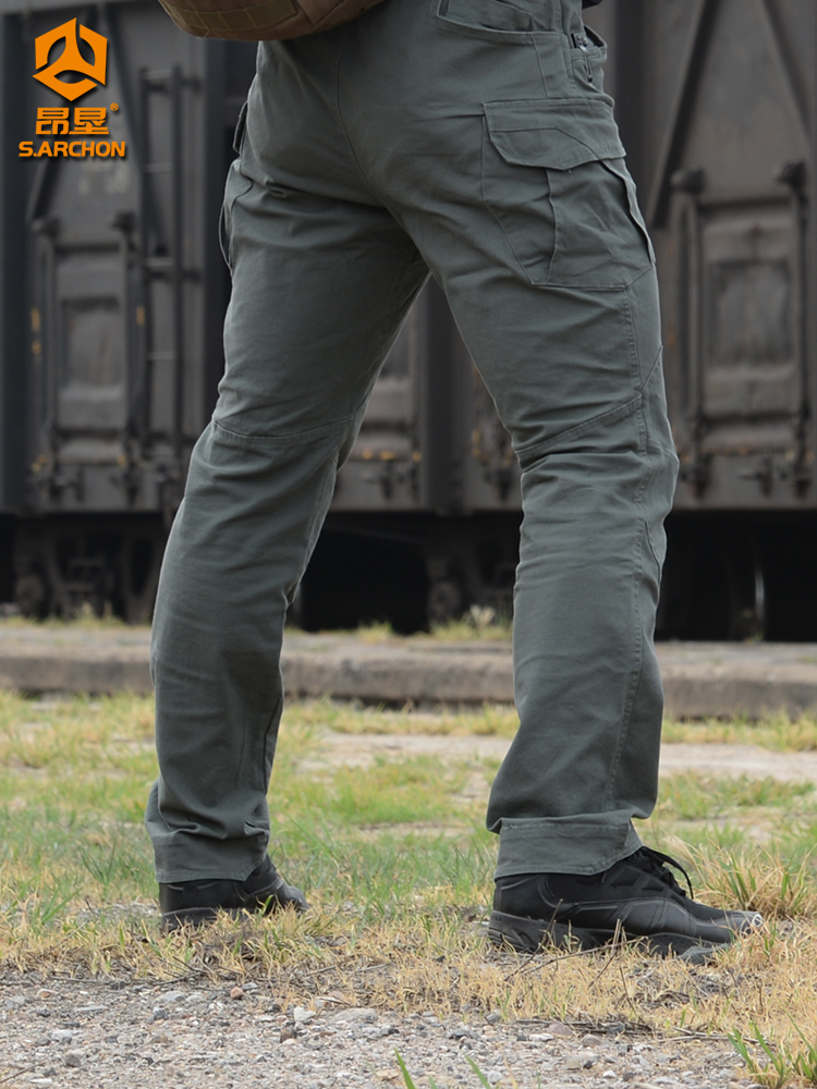 Spring and autumn lightning tactical trousers Men's slim stretch outdoor overalls Military camouflage pants Special forces functional training pants