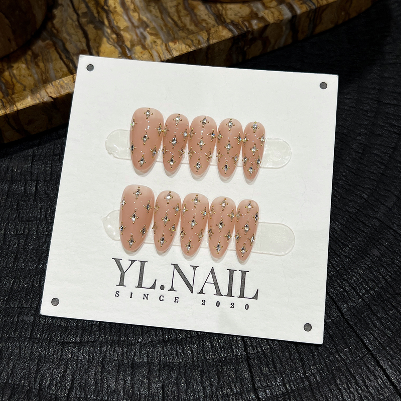 【Yl.Nail Menorca】Handmade Nail Tips ins Unique Heavy-Duty Rhinestone-Studded Sparkling High-End Brightening Wearable Nails