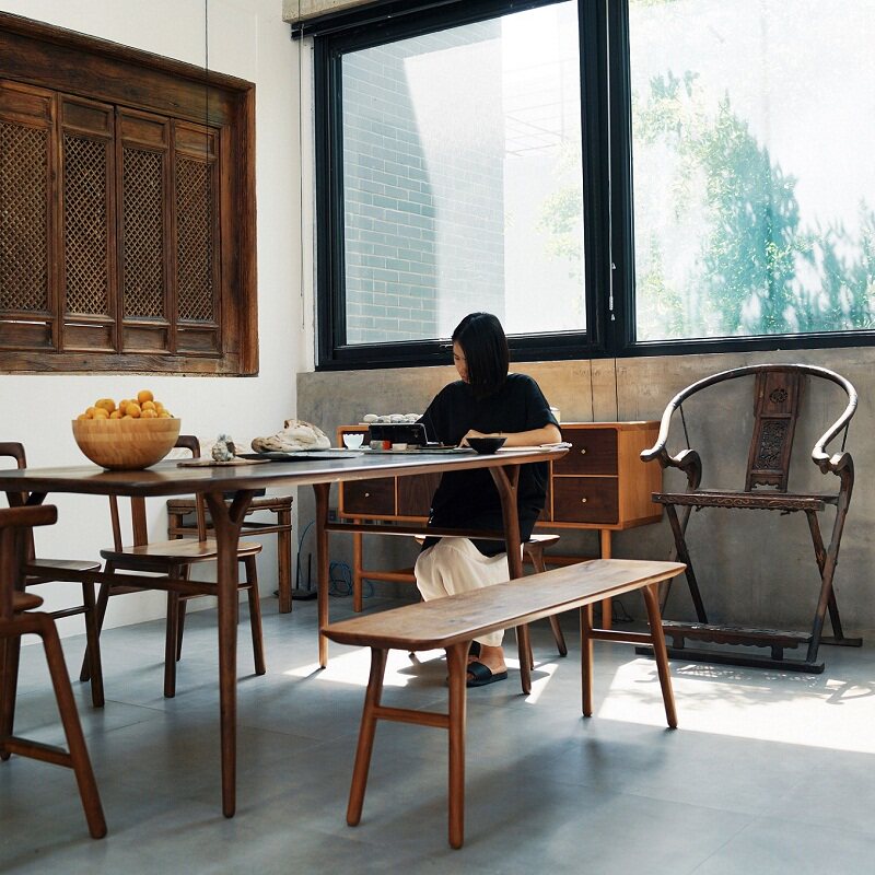 Tiancheng Dining Table Working Table Dining Table 1 5m1 8m2 0m New Chinese Style Solid Wood Modern Simple Suyuan Furniture