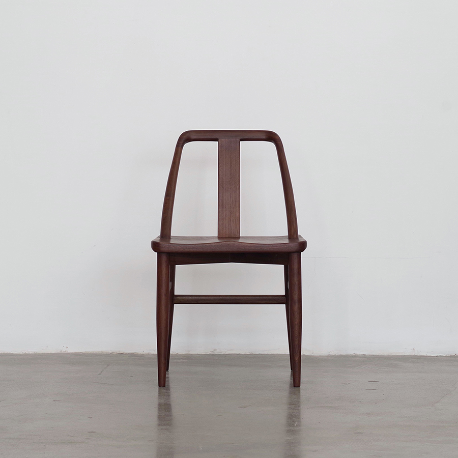 Ripple Chair Black Walnut Dining Chair Back Chair Retro Casual New Chinese Style Solid Wood Modern Simple Suyuan Furniture