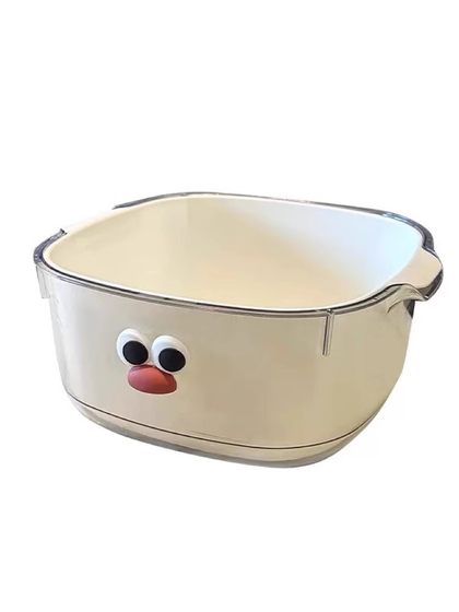 双层多巴胺沥水篮家用可爱水果篮子清洗滤水二合一加厚果盘洗菜篮