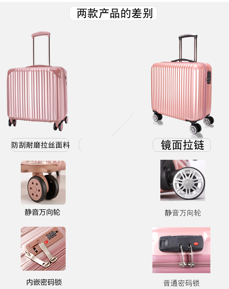 Xe đẩy đa năng 18 inch 20 vali nữ 16 mặt cắt ngang vali nhỏ vali nhỏ vali vải