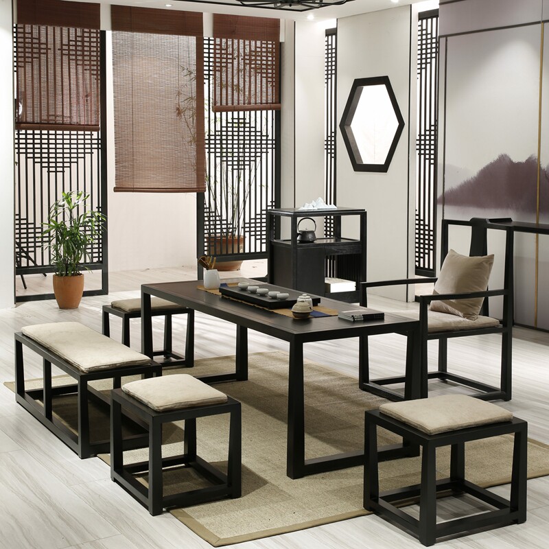 新中式茶桌椅组合,如何打造禅意办公空间?-其它桌类-淘宝好物网