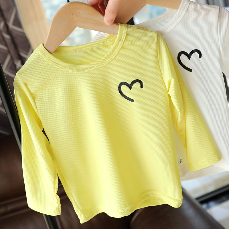 Baby ice thread elastic blouse for children mask T baby long sleeve T - shirt boy and girl spring and summer sunscreen clothes 1623