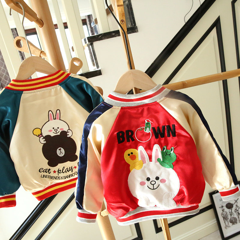 Clear Cabin Section Baby Autumn Winter Thickened Jacket Boy Girl Girl Plus Suede Clips Jersey Kid Baseball Suit 236