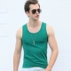 Mùa hè cho nam Vest rộng vai tinh khiết Cotton đen Hàn Quốc Slim Fit Skinny đáy áo áo gym