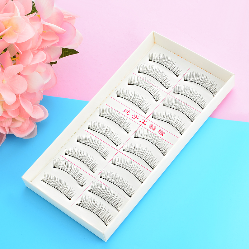 Màu Lông mi giả thủ công 217 bông thân dày tự nhiên 2 hộp lông mi nữ mới bắt đầu để gửi keo hỗ trợ - Lông mi giả keo dán mi vacosi
