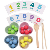 Children learn toys kindergarten practice using chopsticks to clamp beads game children math calculation early education puzzle