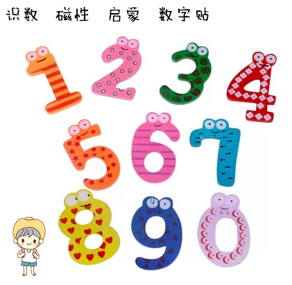 Woody morning taught fridge with magnet Puzzle Toy Magnetic Stickup Letter Pinyin Digital Sticker Child Cartoon Cute Sticker