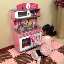 Large wooden kitchen toy set Girl boy cooking stove cutting fruit 3-4-56 years old kindergarten baby