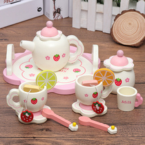 Kabeqi wooden house tea set for boys and girls Kitchenware toys for boys and girls 1-2-3-4 years old Gift