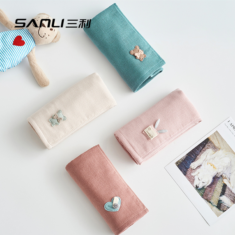 Sanli cloth art paste children's cotton small towel Cotton absorbent baby face towel face towel soft household 3D embroidery