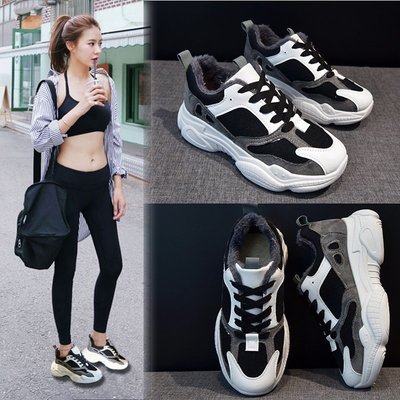 厚底增高休闲加绒保暖运动鞋