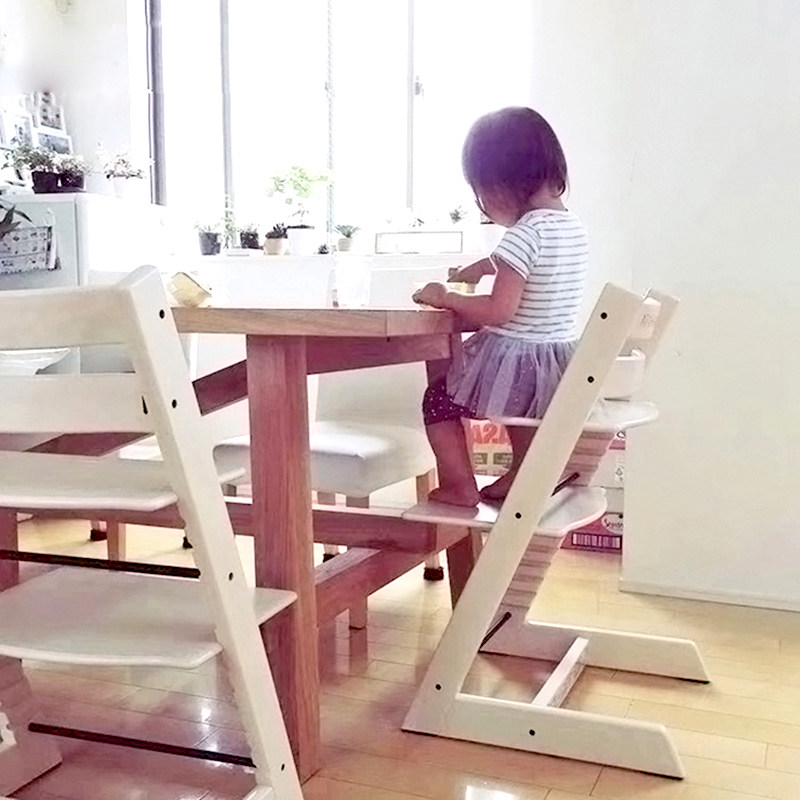 Qiaolin children's growth chair Children's dining chair Solid wood adjustable high stool backrest Baby dining chair Baby seat