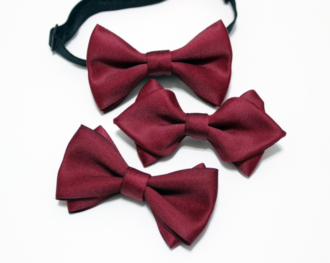 FXB Burgundy 100 Days Baby Year Old Baby Bow Boy Kids Shirt Pin Bow Tie