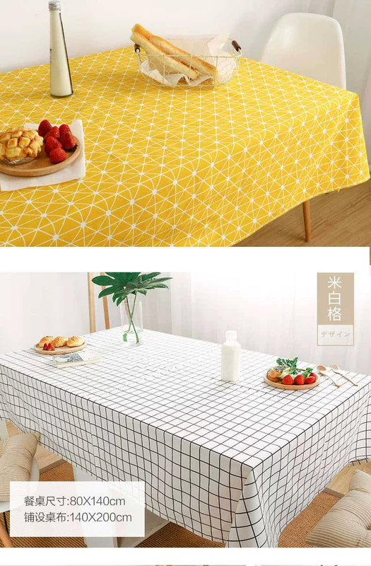 Literary khăn trải bàn bằng vải bông nhỏ tươi ins bàn IKEA Bắc Âu tối giản hiện đại cà phê nhà vải bảng - Khăn trải bàn khăn trải bàn caro