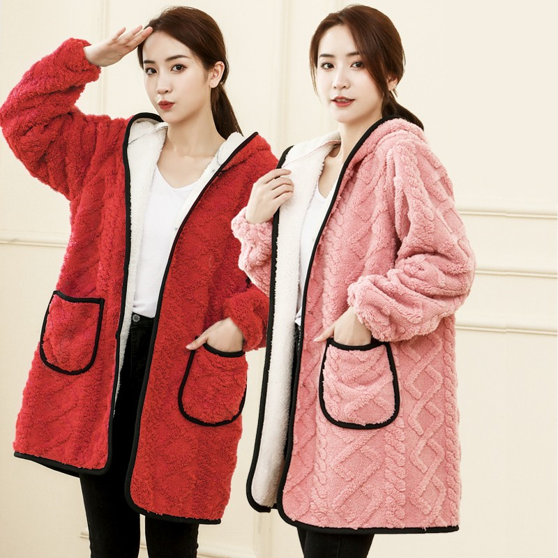 Winter cotton outerwear down jacket cotton jacket can be worn outside long-sleeved fashion plus velvet thickened protective clothing adult women's kitchen