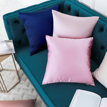High precision simulation silk pillow Solid color sofa pillow cushion Simple smooth living room silk pillow cover