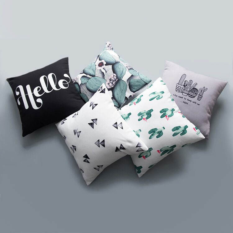 Special price nordic cactus pillow simple plant ins wind pillow combination living room sofa cushion