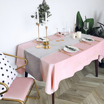 Velvet Nordic Pink tablecloth tablecloth rectangular table cloth ins Solid color makeup tablecloth net Black tea several fabrics